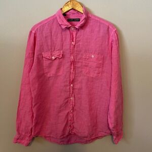 Ralph Lauren‎ Pink Linen Long Sleeve Button Down Shirt Mens Size XL Casual